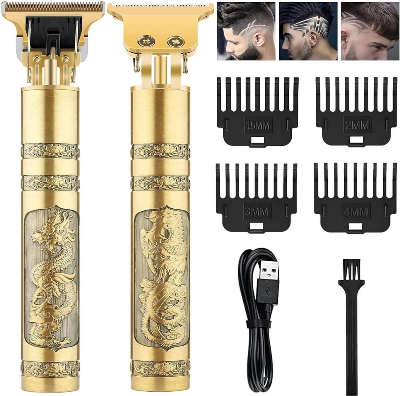 Capitalpoint saving trimmer men hair cutting machine electric trimmer Trimmer 120 min  Runtime 4 Length Settings (Gold)