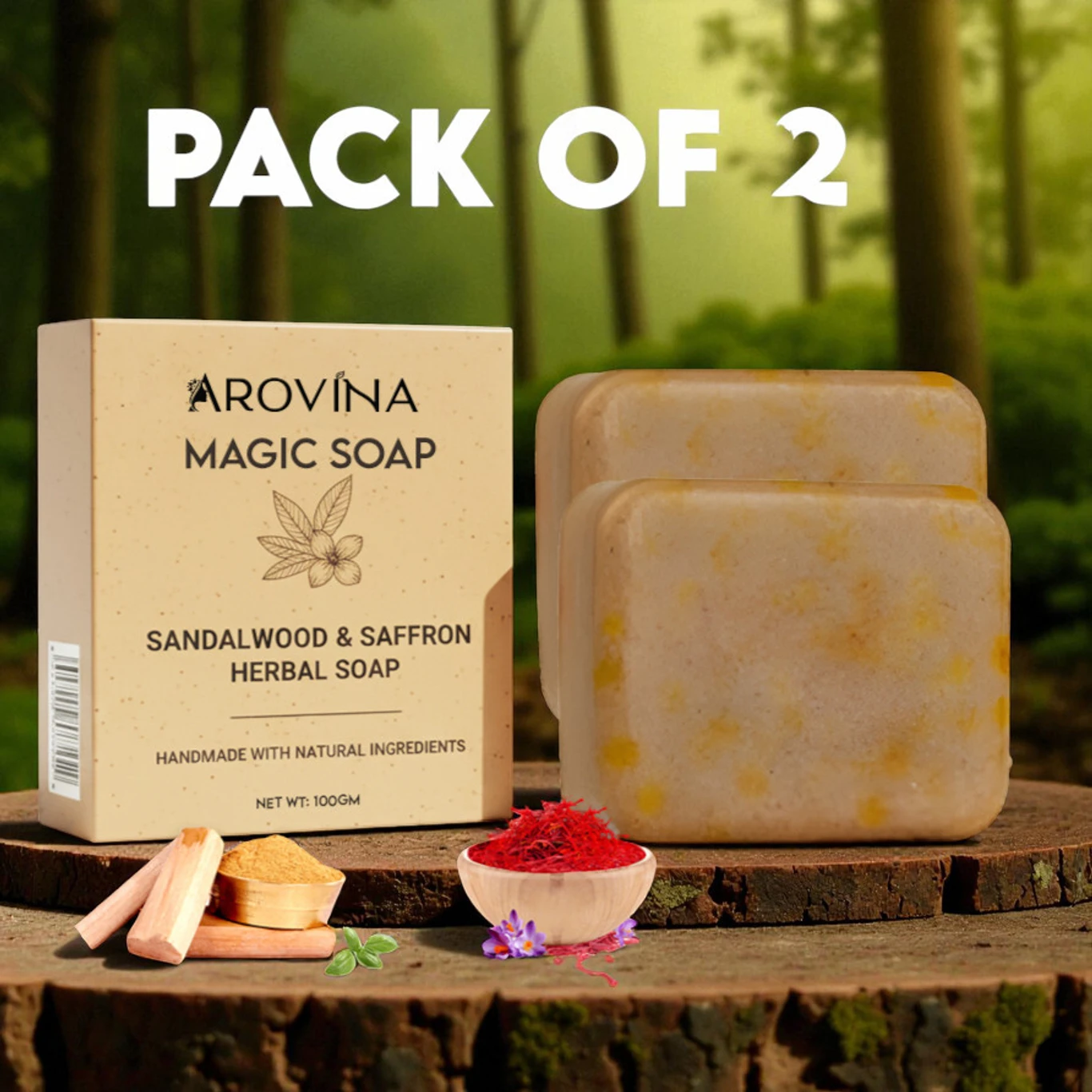 Magic Soap Sandal Wood And Saffron for DeTan and Glowing Brightening Skin